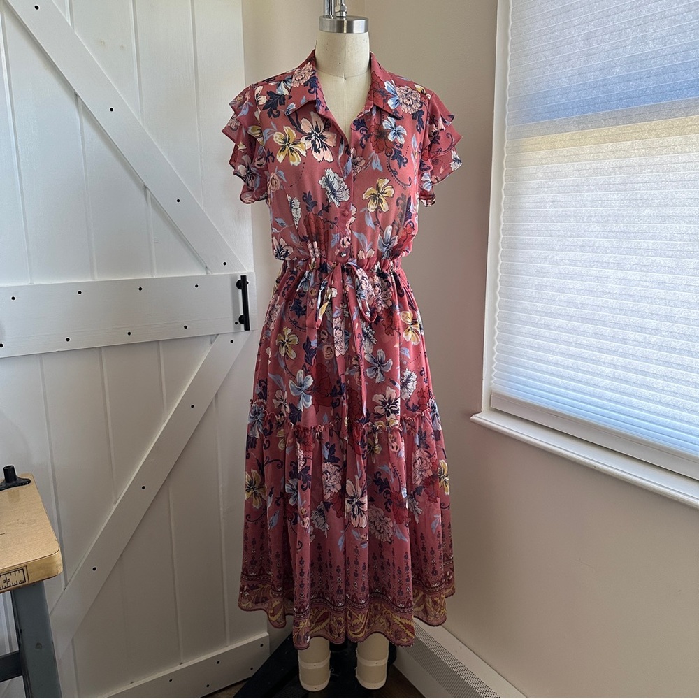 MISA Los Angeles Floral Midi Dress